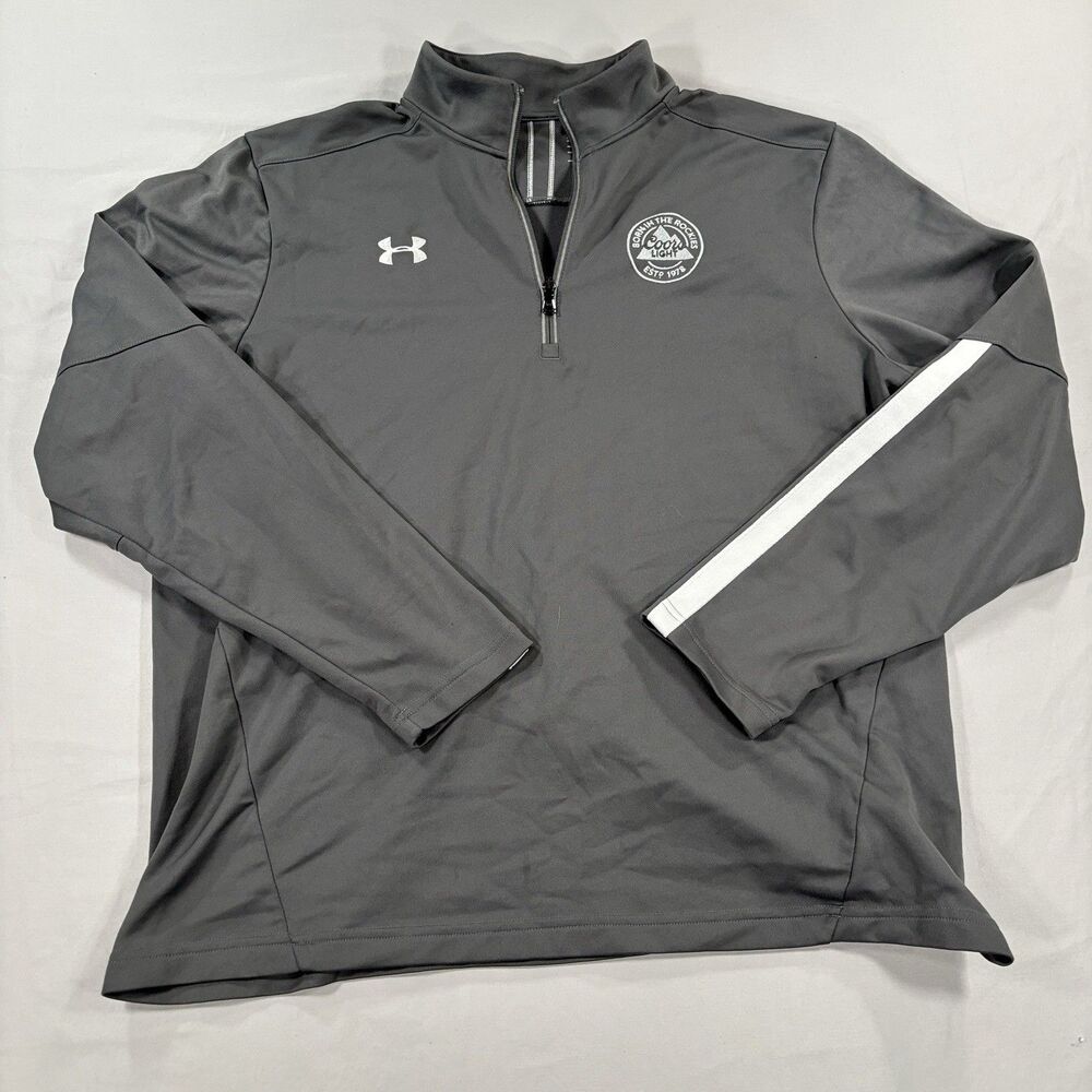 Under Armour Coors Light 1/4 Zip Rockies 1978 Pullover Gray Mens XL